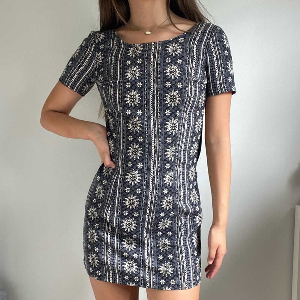 Grey/ White dress